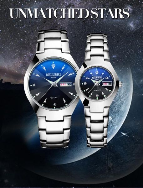 wristwatches couple belushi black steel band watch road dual calendar luminous blu-ray waterproof model, Slivery;brown
wristwatches couple belushi black steel band watch road dual calendar luminous blu-ray waterproof model, Slivery;brown