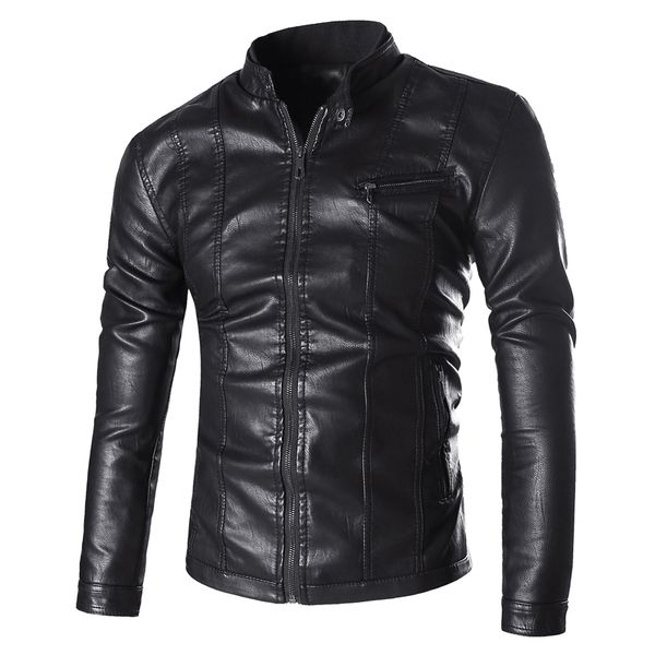 aenger 2020 high-grade washed stand collar men's motorcycle leather jacket, Black
aenger 2020 high-grade washed stand collar men's motorcycle leather jacket, Black
