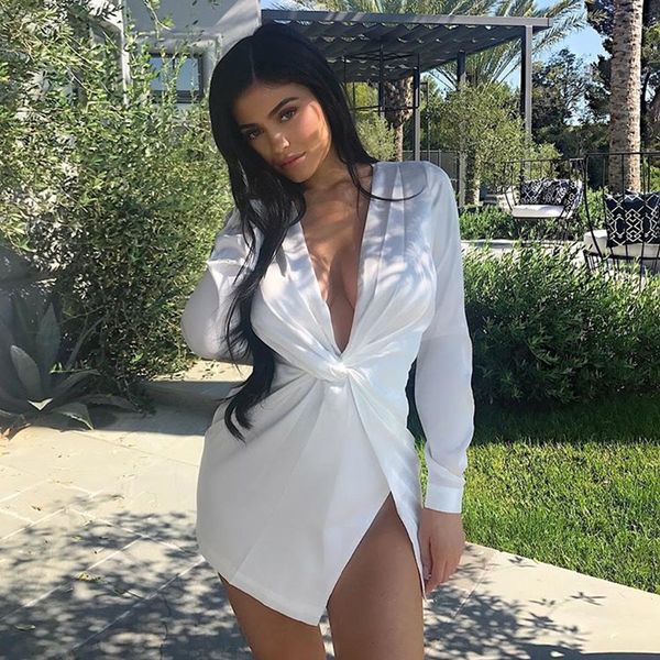 Sexy Women Club Dress Twist Deep V Design Long Sleeve Mini Dress Spilt Bodycon for Summer
Sexy Women Club Dress Twist Deep V Design Long Sleeve Mini Dress Spilt Bodycon for Summer