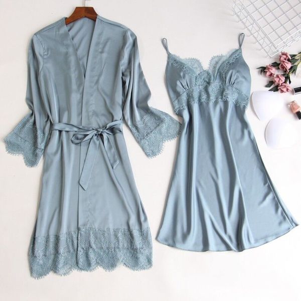 silk robe & gown set sleepwear women lingerie dressing summer pajamas lace bathrobe lounge sleep set home pijamas, Black;red
silk robe & gown set sleepwear women lingerie dressing summer pajamas lace bathrobe lounge sleep set home pijamas, Black;red
