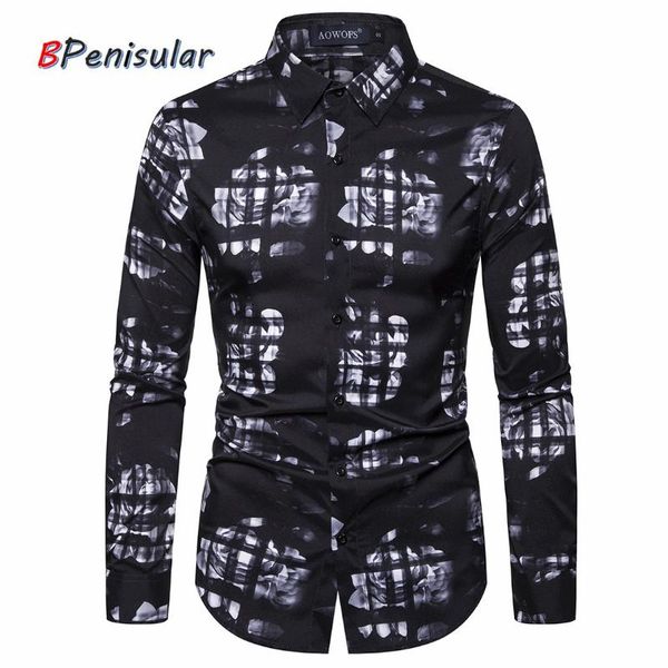 men's casual shirts 2021 spring men plaid long sleeve slim fit korean streetwear flower print floral blouses man button down shirt, White;black 
men's casual shirts 2021 spring men plaid long sleeve slim fit korean streetwear flower print floral blouses man button down shirt, White;black