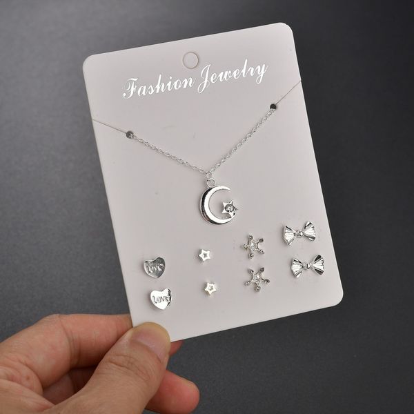 korean style wedding jewelry sets for women heart moon geometric pearl silver necklace earrings lot ladies gift ne+ea
korean style wedding jewelry sets for women heart moon geometric pearl silver necklace earrings lot ladies gift ne+ea