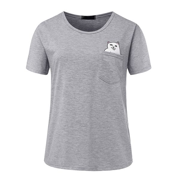 t shirt women 2019 brand middle finger pocket cat print plus size women short t-shirt summer tshirt vestidos cloth t007, White
t shirt women 2019 brand middle finger pocket cat print plus size women short t-shirt summer tshirt vestidos cloth t007, White