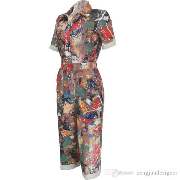 womens summer jumpsuits camouflage print short sleeve long pants turn down collar female clothing casual apparel, Black;white
womens summer jumpsuits camouflage print short sleeve long pants turn down collar female clothing casual apparel, Black;white