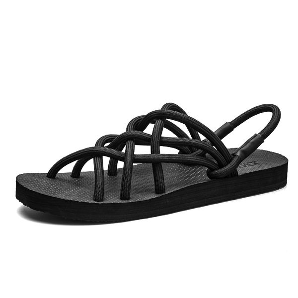 women beach sandals couples flat shoe cross belt beach anti-slip toe post roman summer men sandal sandalias mujer 2020, Black
women beach sandals couples flat shoe cross belt beach anti-slip toe post roman summer men sandal sandalias mujer 2020, Black