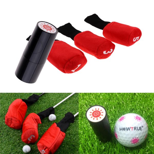 set of 3pcs golf club wood head cover headcover with sun shape ball stamper pool accessories
set of 3pcs golf club wood head cover headcover with sun shape ball stamper pool accessories