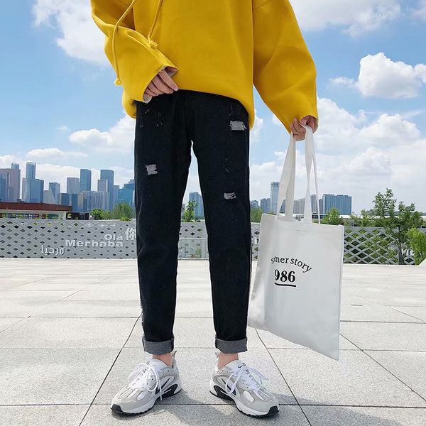 мужчины свободные джинсы повседневная мода streewear хип-хоп твердые сторона полосатый отверстие разорвал манжеты большой размер прямые брюк, Blue
мужчины свободные джинсы повседневная мода streewear хип-хоп твердые сторона полосатый отверстие разорвал манжеты большой размер прямые брюк, Blue