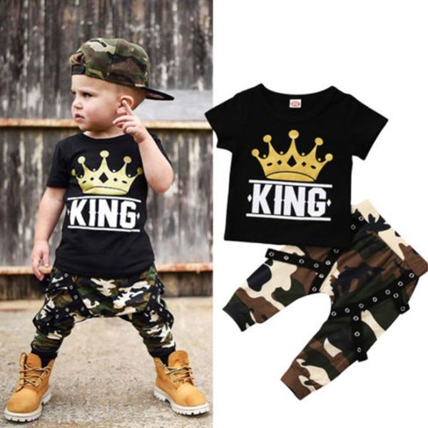 2019 newborn kids baby boys short sleeve t-shirt camo pants 2pcs outfits set clothes 0-5years, White
2019 newborn kids baby boys short sleeve t-shirt camo pants 2pcs outfits set clothes 0-5years, White