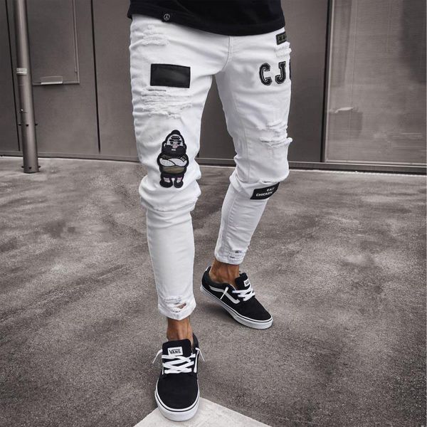 2019jeans men ripped patched badge painted jeans straight slim fit hip hop casual denim jean for man broken holes boys, Blue
2019jeans men ripped patched badge painted jeans straight slim fit hip hop casual denim jean for man broken holes boys, Blue