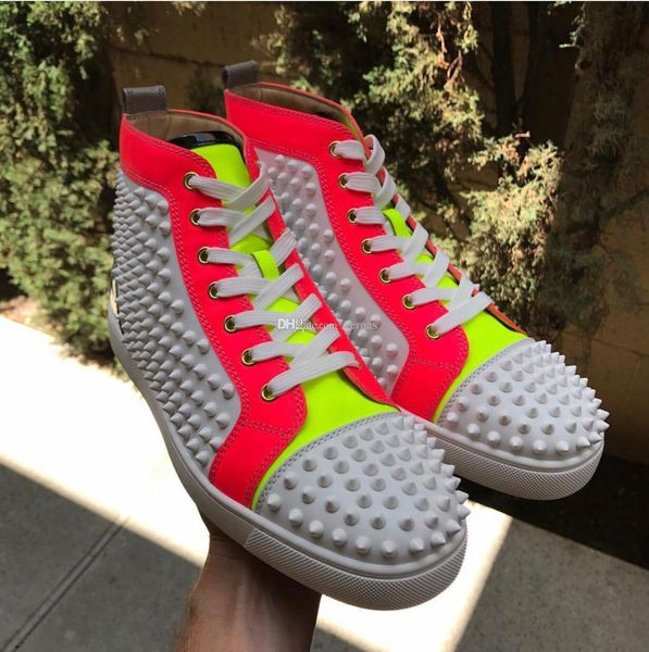 spikes high sneakers shoes women,men casaul walking studs red bottom shoes outdoor red sole leisure trainer footwear, Black
spikes high sneakers shoes women,men casaul walking studs red bottom shoes outdoor red sole leisure trainer footwear, Black