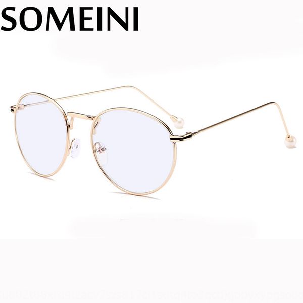 light pearl gold round frame anti-blue glasses pearl foot plain glasses optical finished myopia frame, Silver
light pearl gold round frame anti-blue glasses pearl foot plain glasses optical finished myopia frame, Silver