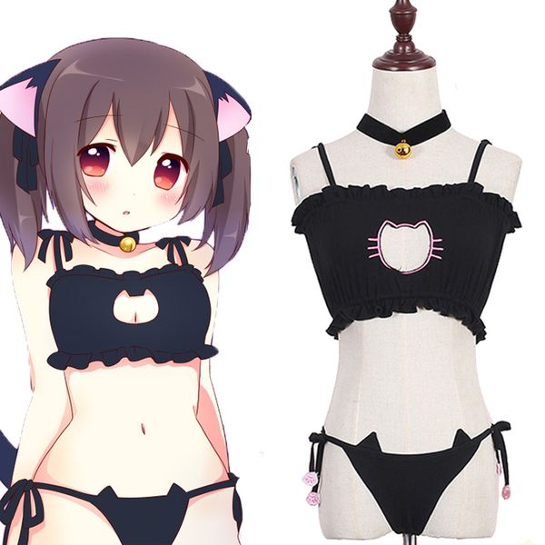 kawaii neko cat hollow keyhole bra cute cat print underpant underwear love live cosplay women erotic lingerie set, Red;black
kawaii neko cat hollow keyhole bra cute cat print underpant underwear love live cosplay women erotic lingerie set, Red;black