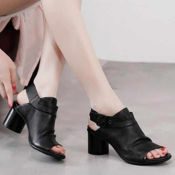 johnature retro high heels sandals women shoes genuine leather 2020 new spring summer buckle strap platform ladies sandals, Black
johnature retro high heels sandals women shoes genuine leather 2020 new spring summer buckle strap platform ladies sandals, Black