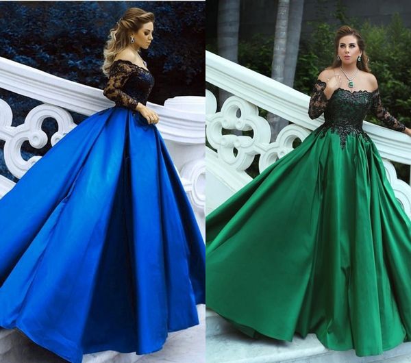 green black ball gowns prom dresses off shoulder sheer long sleeves sequins lace satin plus size evening dresses formal party gowns, Black;red
green black ball gowns prom dresses off shoulder sheer long sleeves sequins lace satin plus size evening dresses formal party gowns, Black;red