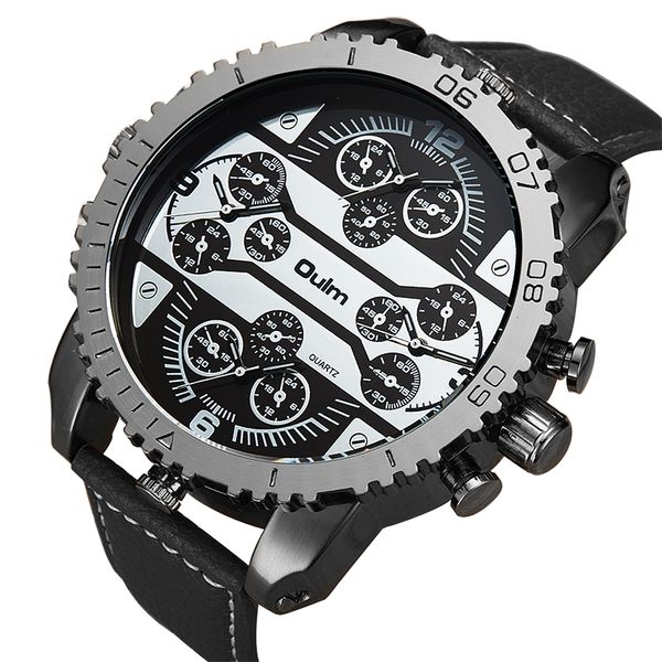 oulm sports quartz watch men big case military mens watches brand luxury leather strap 4 time zone fashion casual wristwatch cj191213, Slivery;brown
oulm sports quartz watch men big case military mens watches brand luxury leather strap 4 time zone fashion casual wristwatch cj191213, Slivery;brown
