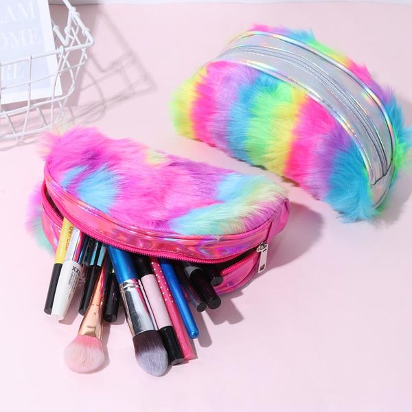 cosmetic bags & cases fashion makeup bag zipper plush storage pouch dust-proof make up brushes case toiletry organizer handbag rainbow color
cosmetic bags & cases fashion makeup bag zipper plush storage pouch dust-proof make up brushes case toiletry organizer handbag rainbow color