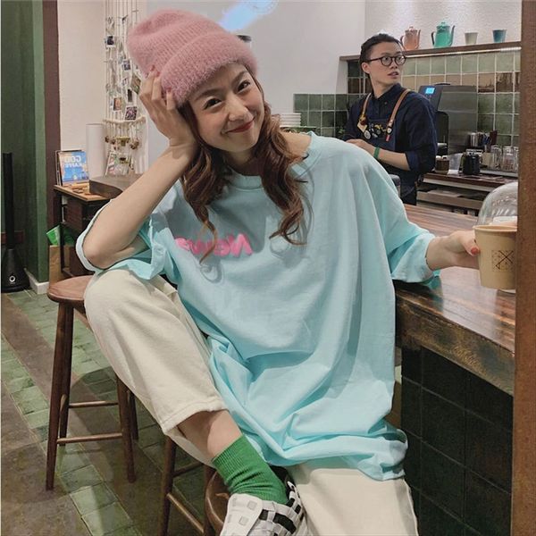 stereo foaming printing letters' trendy t-shirt 2020 medium and long large size women's loose t-shirt, White
stereo foaming printing letters' trendy t-shirt 2020 medium and long large size women's loose t-shirt, White