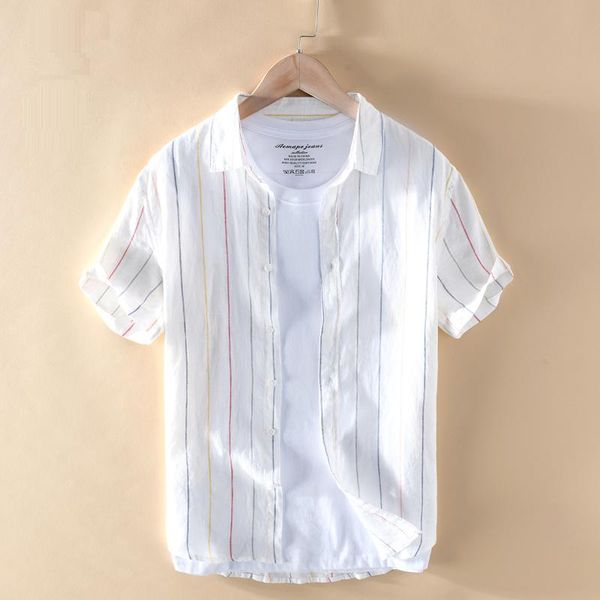 100% linen striped shirts short sleeve casual turn-down collar shirts man fashion breathable men's clothing y2719, White;black
100% linen striped shirts short sleeve casual turn-down collar shirts man fashion breathable men's clothing y2719, White;black