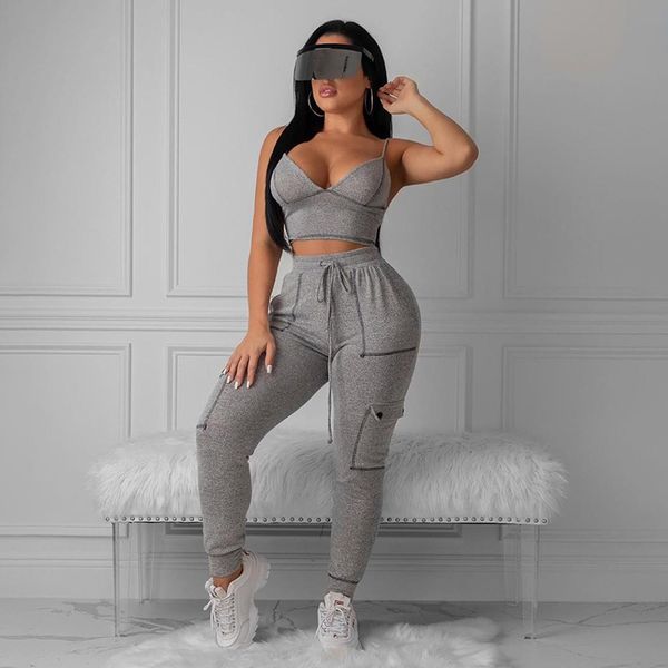 2020 fashion women ladies sleeveless v neck crop +long pants sets strap summer solid outfit clothes bodycon club wear, White
2020 fashion women ladies sleeveless v neck crop +long pants sets strap summer solid outfit clothes bodycon club wear, White