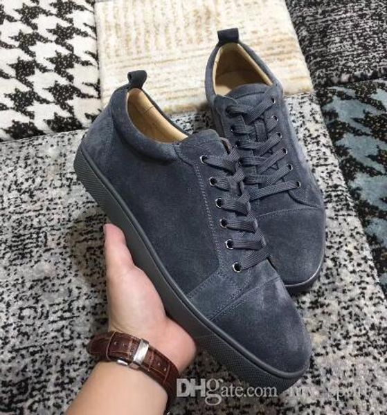 full grey suede genuine leather low cut sneakers red bottom men shoes,luxury party wedding classic style wholesale 35-46, Black
full grey suede genuine leather low cut sneakers red bottom men shoes,luxury party wedding classic style wholesale 35-46, Black