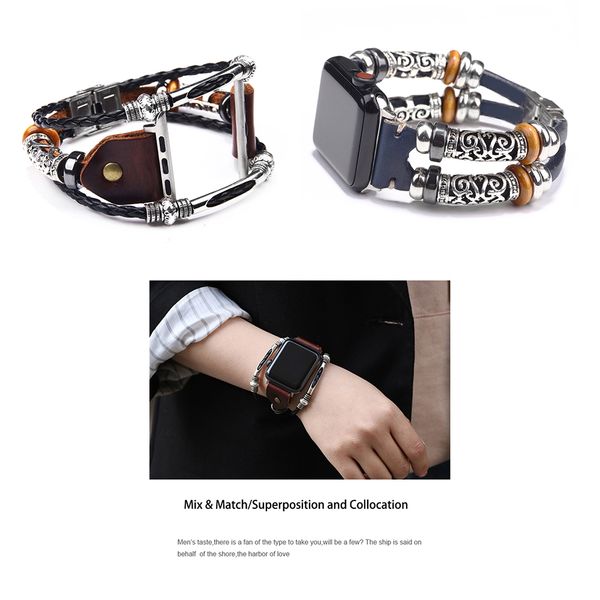 jorpsung neutral vintage leather alloy strap stainless steel buckle smart watch bracelet for man and women couple iwatch gift, Golden;silver
jorpsung neutral vintage leather alloy strap stainless steel buckle smart watch bracelet for man and women couple iwatch gift, Golden;silver