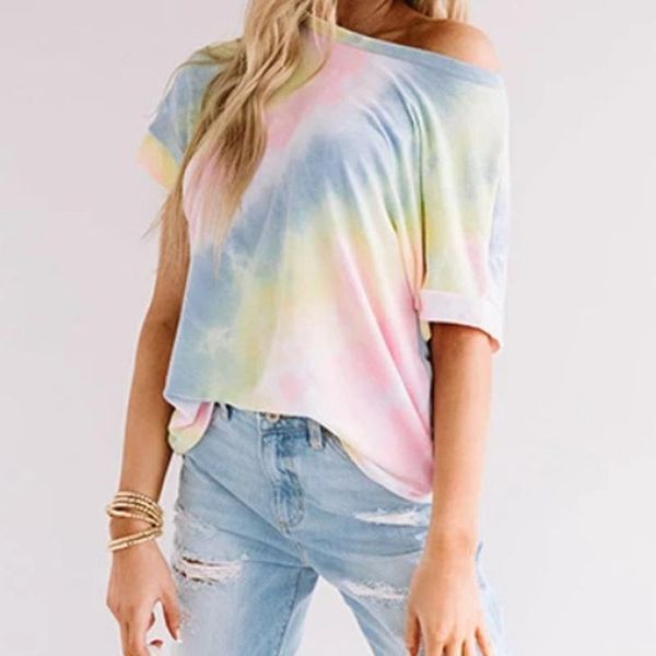 women summer t-shirt tie-dye short sleeve crew-neck t-shirt casual tee short sleeve summer tees ropa de mujer, White
women summer t-shirt tie-dye short sleeve crew-neck t-shirt casual tee short sleeve summer tees ropa de mujer, White