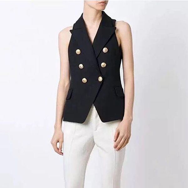 new stylish 2019 designer vest women's double breasted buttons vest outer wear, Black;white
new stylish 2019 designer vest women's double breasted buttons vest outer wear, Black;white