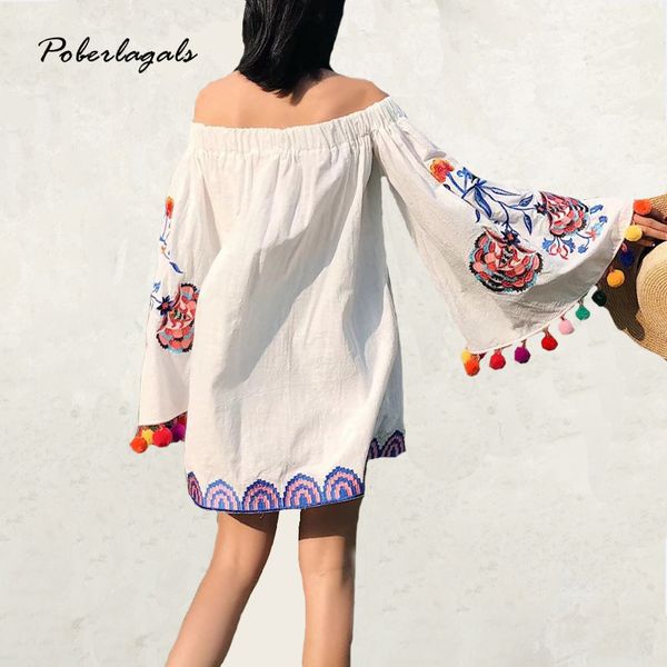 off shoulder embroidery summer beach dress flare sleeve tassel loose dress women folk white short 018 linen beach, Black;gray
off shoulder embroidery summer beach dress flare sleeve tassel loose dress women folk white short 018 linen beach, Black;gray