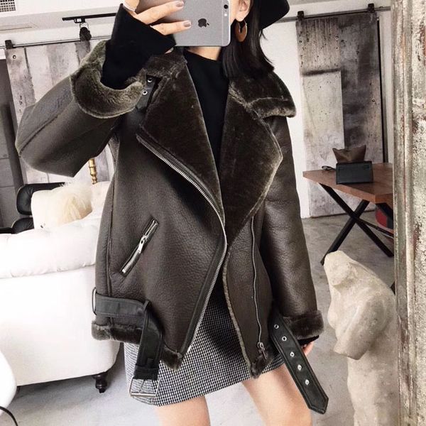 new autumn winter leather coats women's casual loose bikers jacket ladies warm lambs wool motorcycle outerwear female black coat
new autumn winter leather coats women's casual loose bikers jacket ladies warm lambs wool motorcycle outerwear female black coat