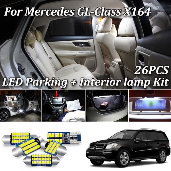 26pcs white canbus for gl class x164 gl320 gl350 gl420 gl450 gl500 amg led interior light + parking city lamp kit
26pcs white canbus for gl class x164 gl320 gl350 gl420 gl450 gl500 amg led interior light + parking city lamp kit