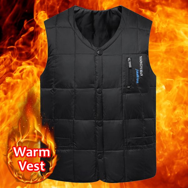 fashion casual male vest white duck down vest men autumn winter warm sleeveless jacket v-neck button down lightweight waistcoat, Black
fashion casual male vest white duck down vest men autumn winter warm sleeveless jacket v-neck button down lightweight waistcoat, Black