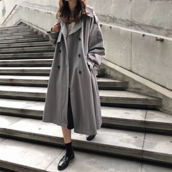 spring women's 2019 new solid trench coats long sleeve turn-down collar double breasted casual loose raincoat outerwear x784, Tan;black
spring women's 2019 new solid trench coats long sleeve turn-down collar double breasted casual loose raincoat outerwear x784, Tan;black