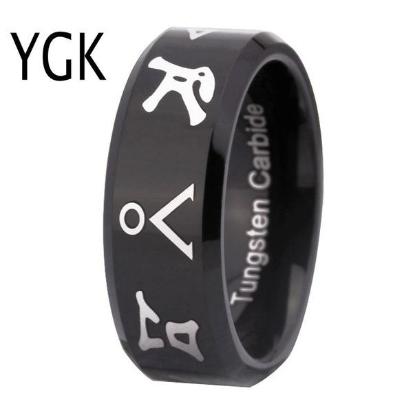 ygk brand jewelry 8mm shiny black bevel stargate design men's fashion tungsten wedding ring for women and men j190716, Slivery;golden
ygk brand jewelry 8mm shiny black bevel stargate design men's fashion tungsten wedding ring for women and men j190716, Slivery;golden