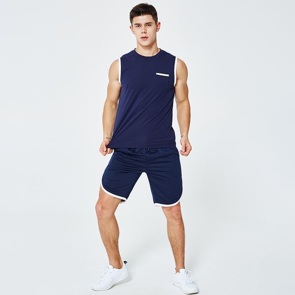 2020 designer men's spring and summer sports suit cuffs contrast color sleeveless small pocket tank 5-point pants men's spo, Gray
2020 designer men's spring and summer sports suit cuffs contrast color sleeveless small pocket tank 5-point pants men's spo, Gray
