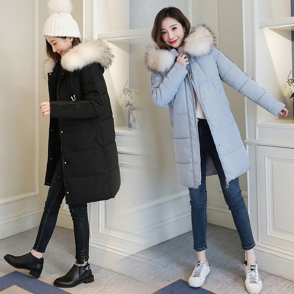 winter jacket women down cotton coat female nice long slim solid color female jackets zip fur collar women pink blue down jacket, Black
winter jacket women down cotton coat female nice long slim solid color female jackets zip fur collar women pink blue down jacket, Black