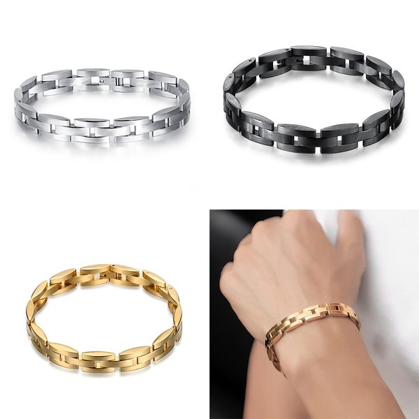 fashion men stainless steel watchband bracelet punk cuba bracelet wristband cuff bangle charm bracelets men link chain men jewelry gifts, Black
fashion men stainless steel watchband bracelet punk cuba bracelet wristband cuff bangle charm bracelets men link chain men jewelry gifts, Black