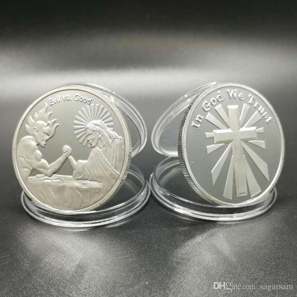 5 pcs lot the brand new evil vs god siler plated in trust god jesus cross religous theme souvenir coin
5 pcs lot the brand new evil vs god siler plated in trust god jesus cross religous theme souvenir coin
