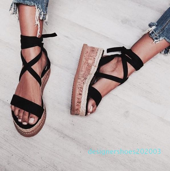 2019 summer women's wedges sandals roman style cross bandage open toe large size ladys increased sandals size:eu35-43l d03, Black
2019 summer women's wedges sandals roman style cross bandage open toe large size ladys increased sandals size:eu35-43l d03, Black