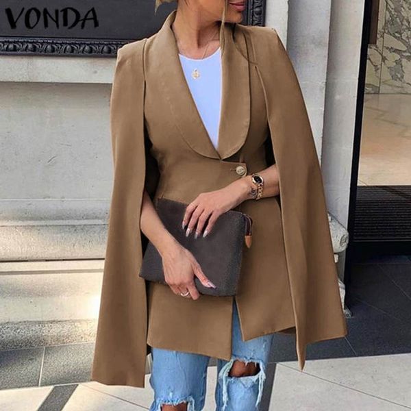 vonda women blazers shawl sleeve solid color work office business blazer coats 2020 new autumn female suits plus size, White;black
vonda women blazers shawl sleeve solid color work office business blazer coats 2020 new autumn female suits plus size, White;black