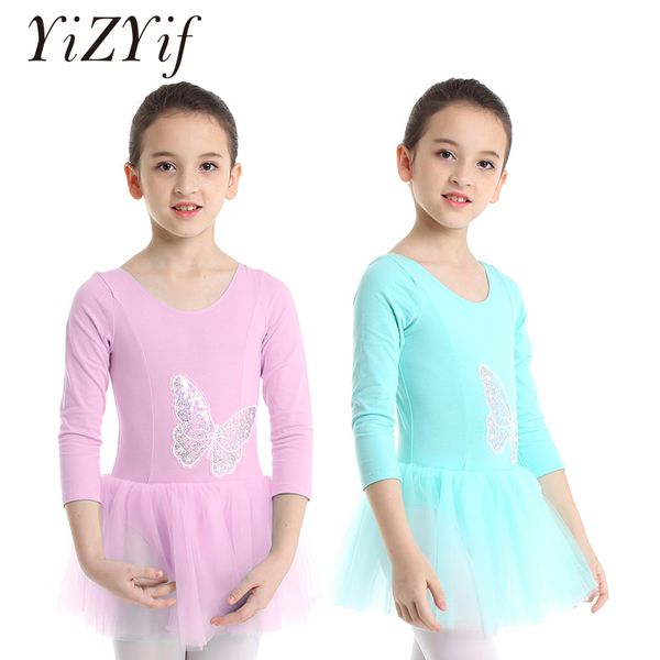 yizyif girls children ballet dress pink sequin butterfly princess tulle skirt kids performance dance wear ballerina tutu dress, Black;red