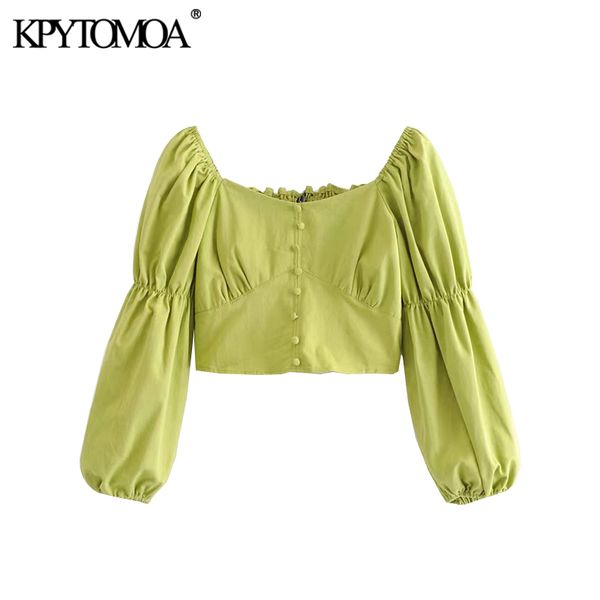 vintage stylish short style buttons blouses women 2019 fashion square collar puff sleeve back stretchy shirts chic crop top, White
vintage stylish short style buttons blouses women 2019 fashion square collar puff sleeve back stretchy shirts chic crop top, White