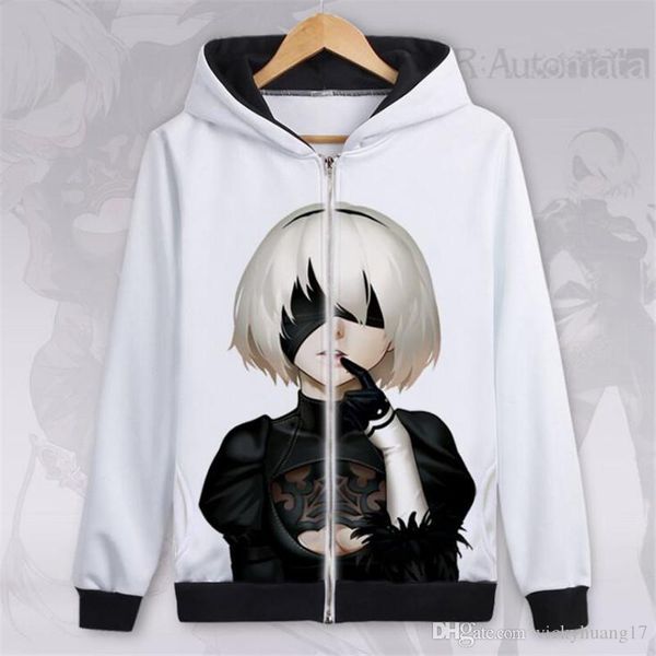 japanese animation neil machinery era flannel hoodie 2b miss autumn and winter jacket zipper cardigan, Black
japanese animation neil machinery era flannel hoodie 2b miss autumn and winter jacket zipper cardigan, Black