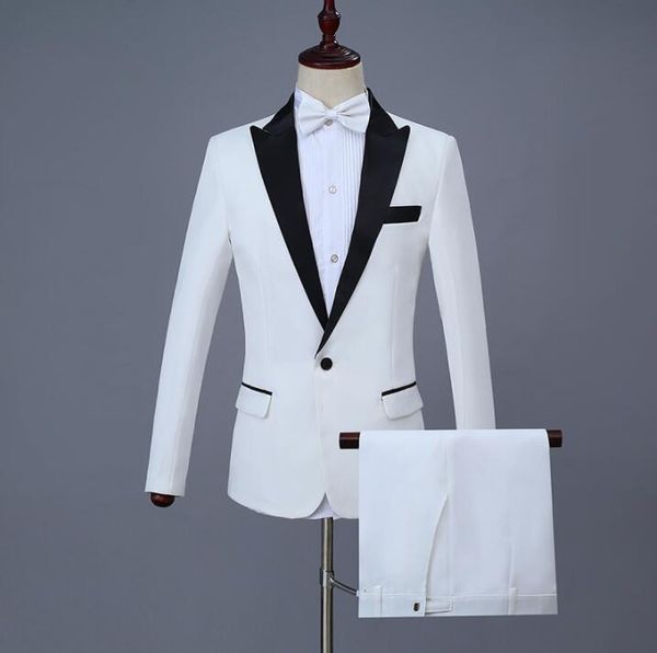 white blazer men suits designs stage costumes for singers jacket mens clothes dance star style dress punk rock, White;black
white blazer men suits designs stage costumes for singers jacket mens clothes dance star style dress punk rock, White;black