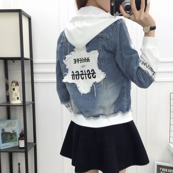 autumn hooded denim jacket women fashion harajuku patch female coat loose casual baseball uniform bolero jackets clothing sl332, Black;brown
autumn hooded denim jacket women fashion harajuku patch female coat loose casual baseball uniform bolero jackets clothing sl332, Black;brown