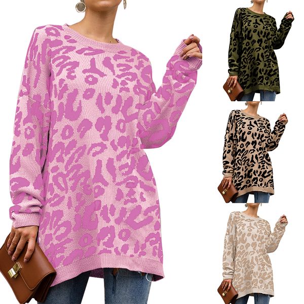 2019 autumn leopard pullovers knitted sweaters women winter warm streetwear casual printed loose o neck long sweater female, White;black
2019 autumn leopard pullovers knitted sweaters women winter warm streetwear casual printed loose o neck long sweater female, White;black