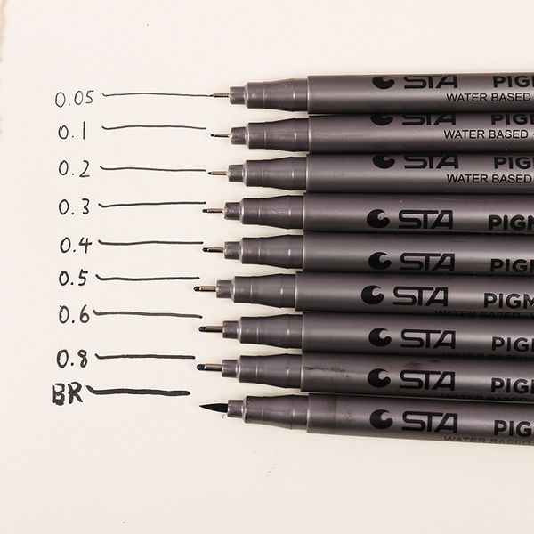sta 9 different size micron pen waterproof fineliner tip fine liner black sketch marker pen for manga drawing art markers
sta 9 different size micron pen waterproof fineliner tip fine liner black sketch marker pen for manga drawing art markers