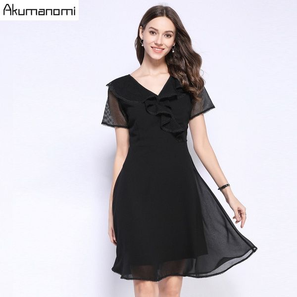 summer dress 2020 plus size 5xl black ruffles v-neck short sleeve above knee women chiffon mesh party dress robe femme vestidos, Black;gray
summer dress 2020 plus size 5xl black ruffles v-neck short sleeve above knee women chiffon mesh party dress robe femme vestidos, Black;gray