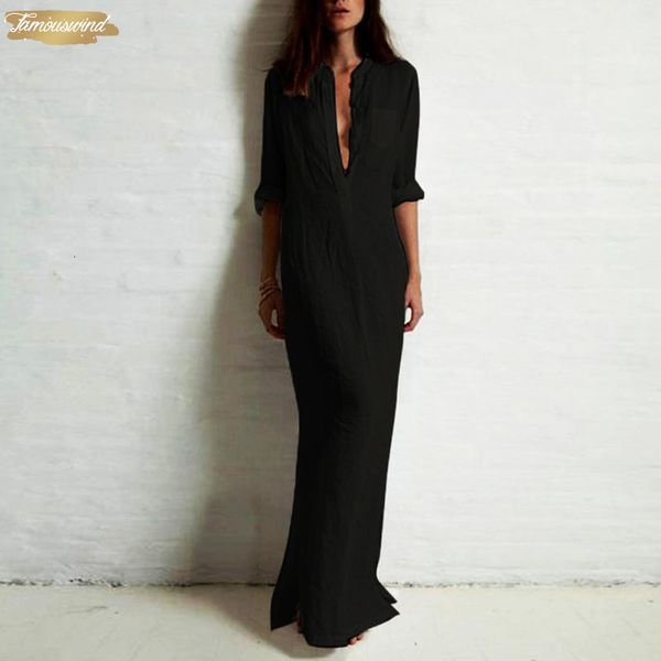 2019 v neck dress fashion split casual shirt long sleeve deep v neck solid long maxi dress designer clothes, Black;gray
2019 v neck dress fashion split casual shirt long sleeve deep v neck solid long maxi dress designer clothes, Black;gray