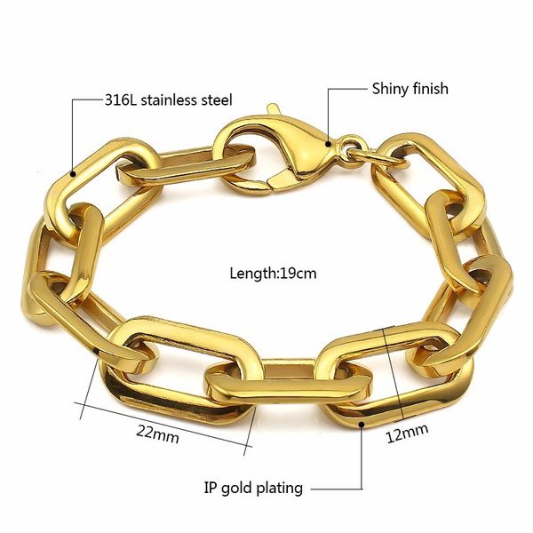 stainless steel bracelet bangle woman and man jewelry thick rectangle bracelets gold color never fade width 12mm fashion, Black
stainless steel bracelet bangle woman and man jewelry thick rectangle bracelets gold color never fade width 12mm fashion, Black