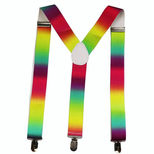 huobao 2019 new fashion rainbow multicolor adjustable clip-on y back elastic suspenders for women men, Black;white
huobao 2019 new fashion rainbow multicolor adjustable clip-on y back elastic suspenders for women men, Black;white